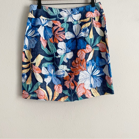 Tommy Bahama Tropical Floral Short Lined Linen Skirt size 4 - Picture 5 of 10